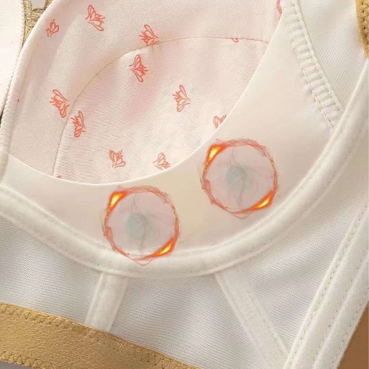 Bréster de alta calidad estilo de encaje jacquard transpirable ajustable confort lateral plegable cuatro filas de ropa interior de botón image 5