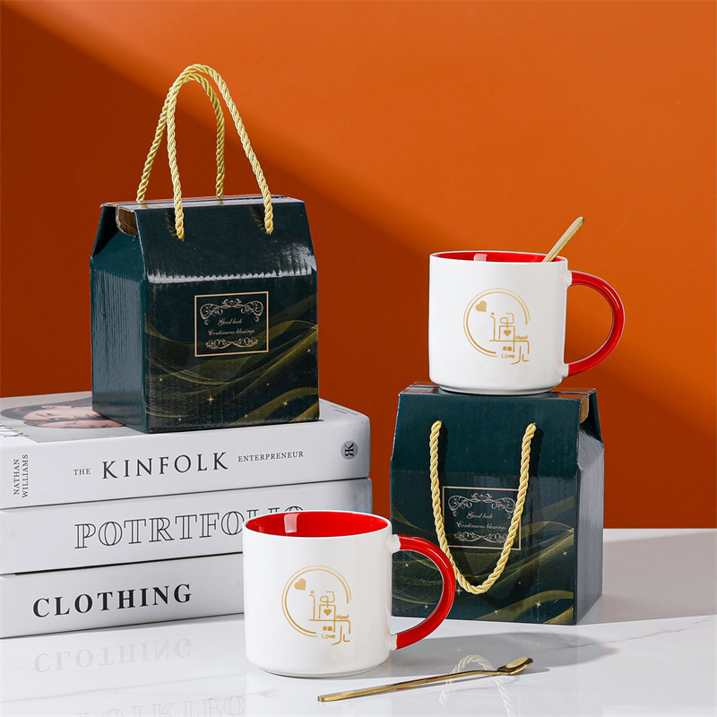 Taza de cerámica creativa taza de café de dibujos animados abre un pequeño evento de regalo publicitario taza de agua LOGO