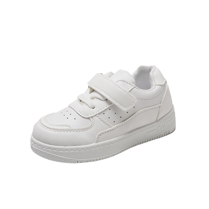 Zapatos blancos para niños 2025 primavera y verano zapatos deportivos para niños y niñas, zapatillas casuales, zapatos de bebé de suela suave de cuero, planos.