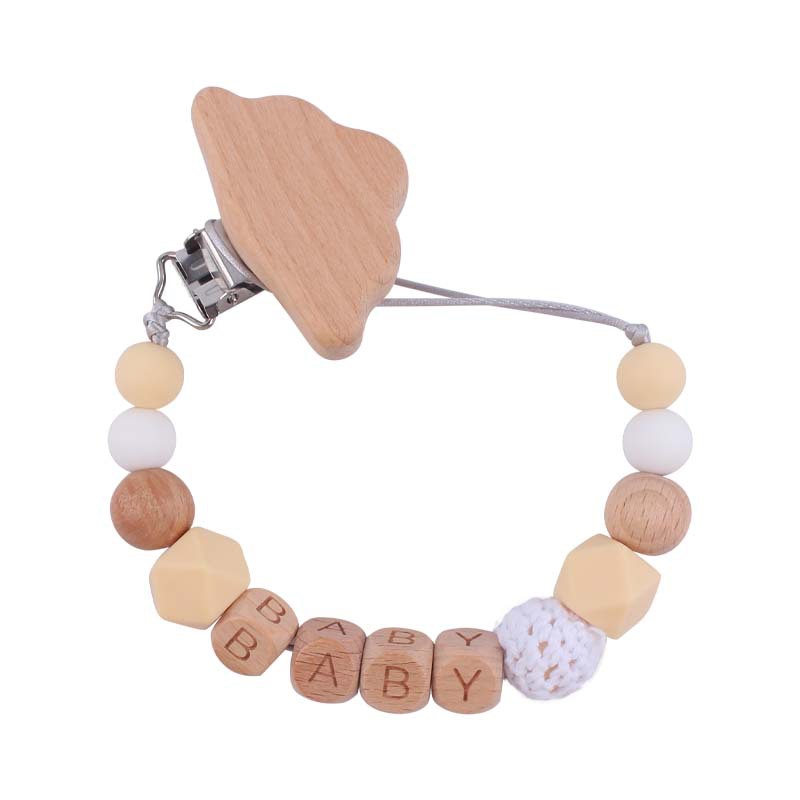 Nuevo bebé suministros de dibujos animados animal haya chupete clip calmante bebé DIY nombre chupete de silicona anti-gota cadena