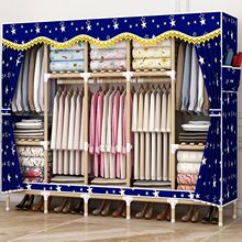 简易衣柜实木布衣柜收纳架组装衣橱单双号加厚无纺布折叠柜子