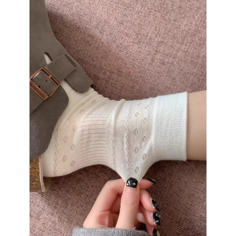 Get Ready for Summer! These Irresistible Thin and Soft Floral Hollow-Out Socks~ Thin Breathable Hollow-Out Socks for Women