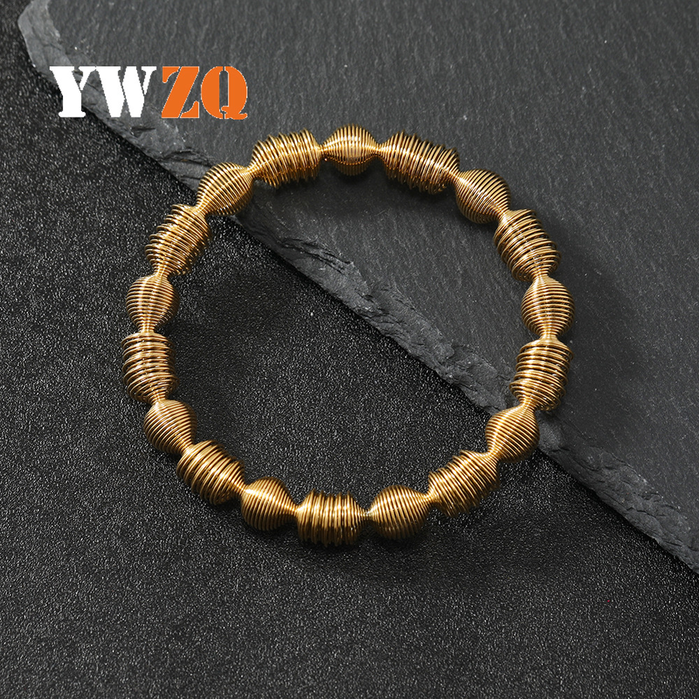 Joyería de acero inoxidable transfronteriza tamaño ajustable pulsera elástica de alambre de acero creativo personalidad pulsera de acero de titanio de alta calidad