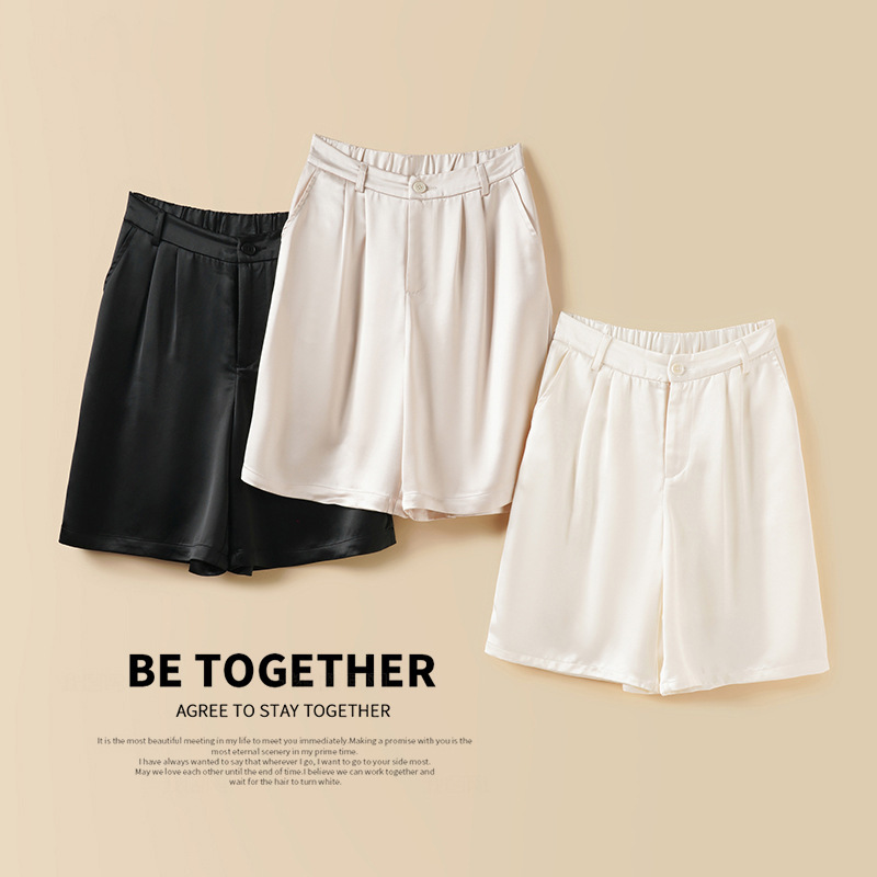 Triacetate Women's Shorts 2026 Summer Thin Style with Good Fit, Stylish Design, Casual Drapey Pants Triacetate Women's Shorts 2026 Summer Thin Style with Good Fit, Stylish Design, Casual Drapey Pants