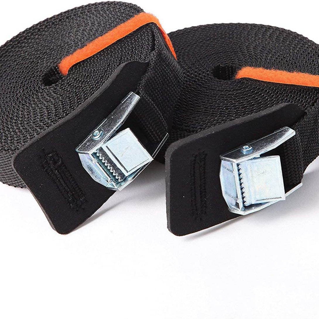 锌合金压扣捆绑带 凸轮锁扣加保护垫 可调节车顶行李架捆绑带