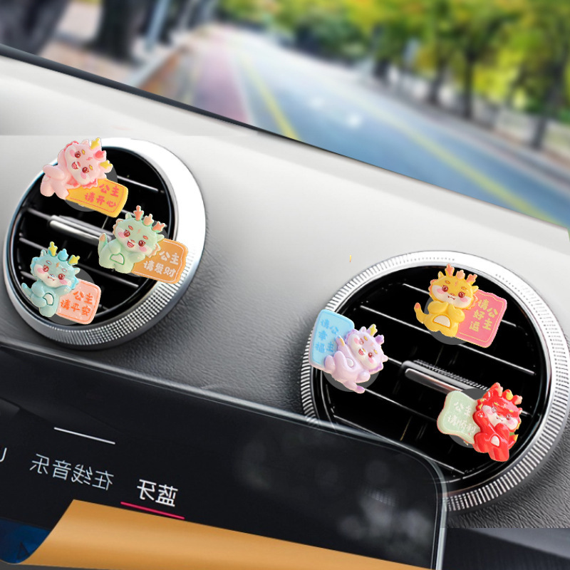 Nuevo creativo pequeño Fulong decoración de coche coche de dibujos animados consola central de coche decoración de la pantalla de navegación decoración de la cabeza