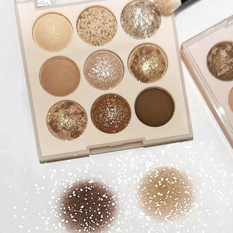 new ice cream limited nine -color eye shadow plate Jiugongge high -gloss blush repair all -in -one rose disk