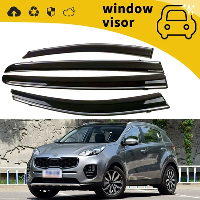 rain eyebrow modification decoration — Rain shield - 16-kx5with-plastic-bright-strip-hook-adhesive-4