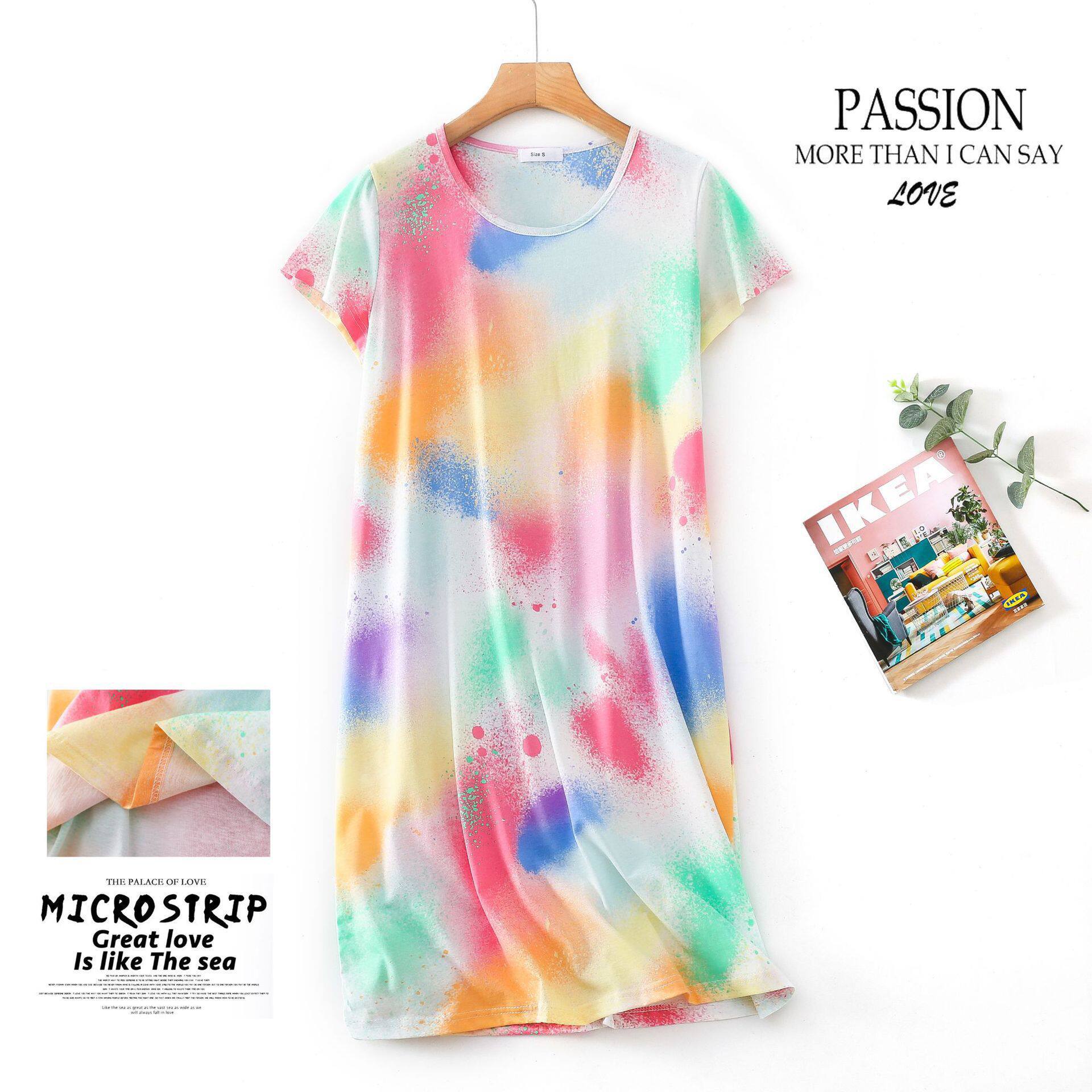 Imitation tie-dye-summer colorful / S