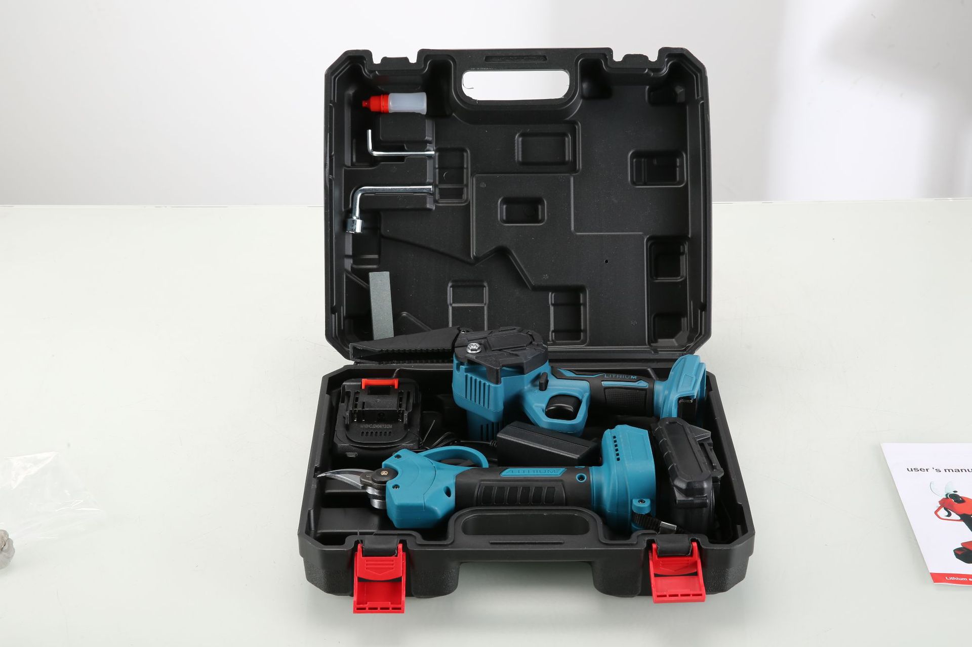 Nuevo multifuncional cortadora de ramas eléctrica de litio de mano mini cadena eléctrica doméstica dos piezas conjunto cortadora de ramas eléctrica de jardín