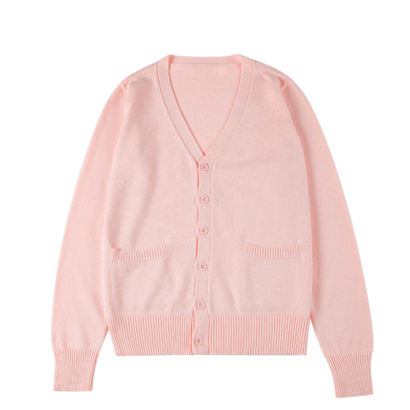 卓贝服飾編物工場卸売 日本風カレッジスタイルVネック制服セーター JK制服セーター 無地カーディガン