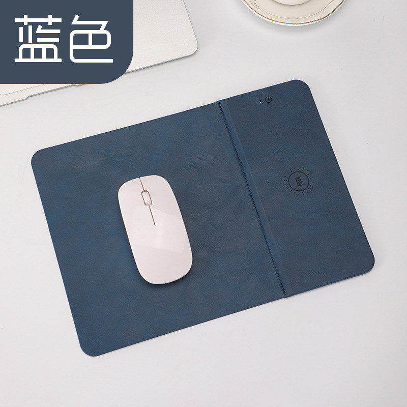 Alfombrilla de ratón con carga inalámbrica 15W, PU antideslizante, oficina comercial, personalizable
