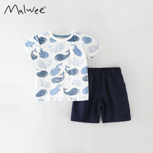 malwee女童短袖T恤 兒童寶寶夏季2022新款歐美童裝上衣 一件代發