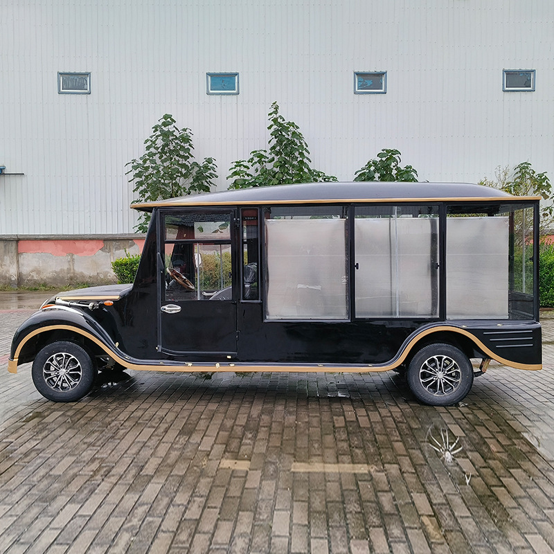 2-6 Seat Electric Four-Wheel Sightseeing Car, Vintage Car, Funeral Home Body Transport, Crematorium Urn Transport Vehicle