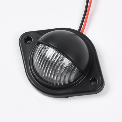 Car Light Manufacturer Has In-Stock 12V24V3Led Round License Plate Lights, Width Indicator Lights, Truck License Plate Lights (License plate lamp) - 12v24v-black-shell