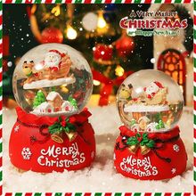 圣诞水晶球圣诞节礼物自动飘雪旋转八音盒儿童新年礼物