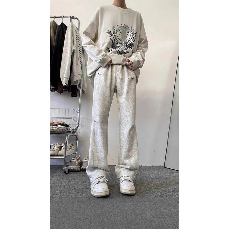 Men's Casual Pants Summer American High Street Ins Stacked Straight Hong Kong Style Trendy Outdoor Sports Casual Pants