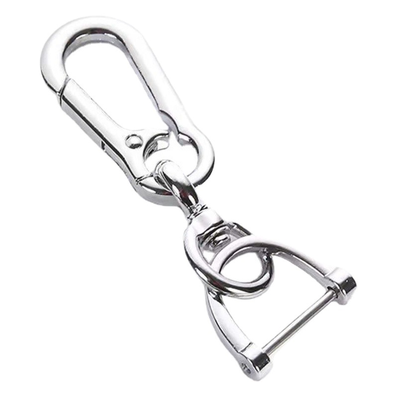 Hardware is a three-piece set of round 8-character horseshoe mouth D-shaped buckle mountaineering buckle car key chain pendant accessories waist hanging anti-lost