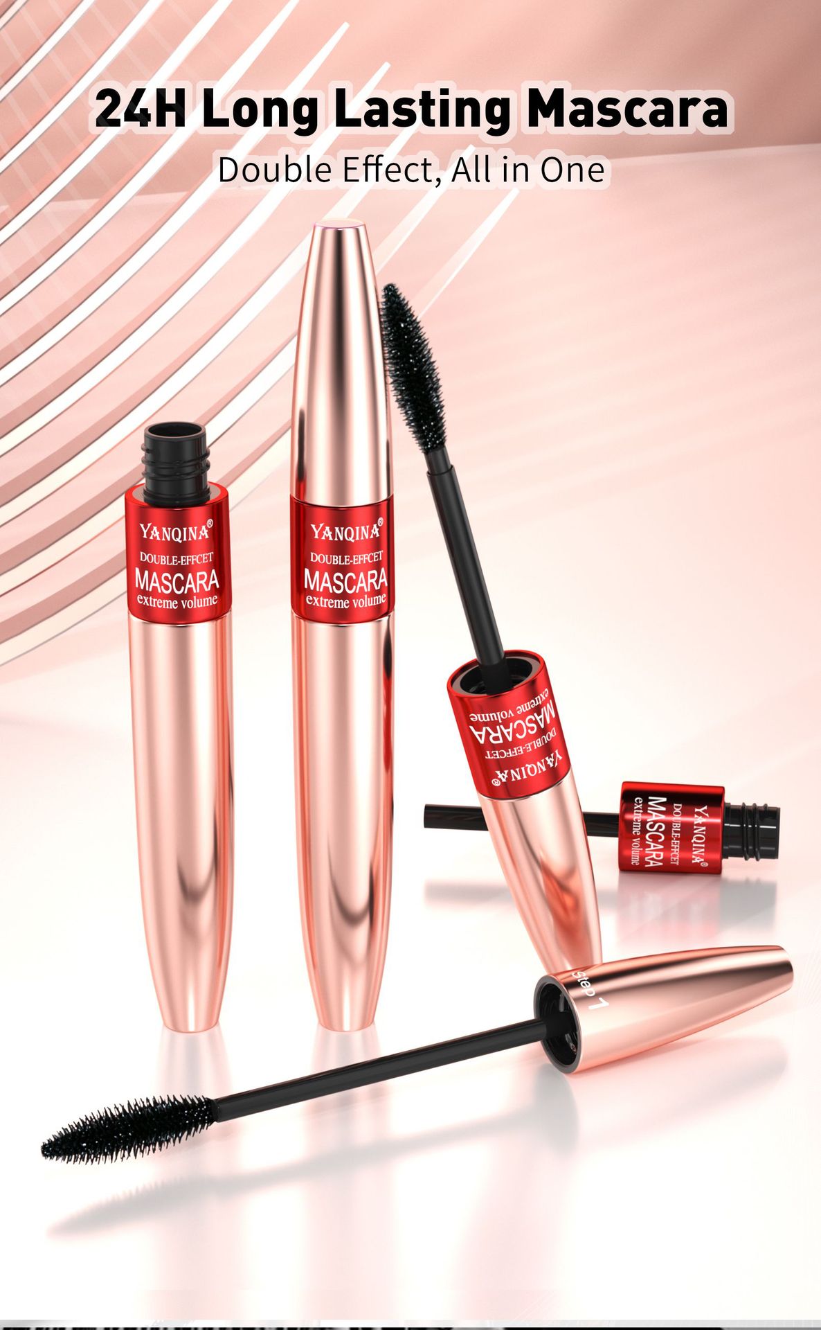YANQINA Yanqina Dual-Effect Two-in-One Long Mascara is waterproof, naturally thick, curling and does not smudge makeup details Picture