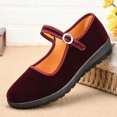 Old Beijing style women's red dance shoes, square dance shoes, work shoes, comfortable soft sole, mother shoes, breathable women's shoes