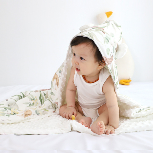 Beanie Velvet Quilt Newborn Baby Delivery Room Supplies Quilt and Blanket Spring, Autumn and Summer Skin-Friendly Swaddling Clothes High Quality