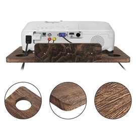 木制挂壁式投影仪支架电视机顶盒支架客厅复古墙面杂物投影收纳架