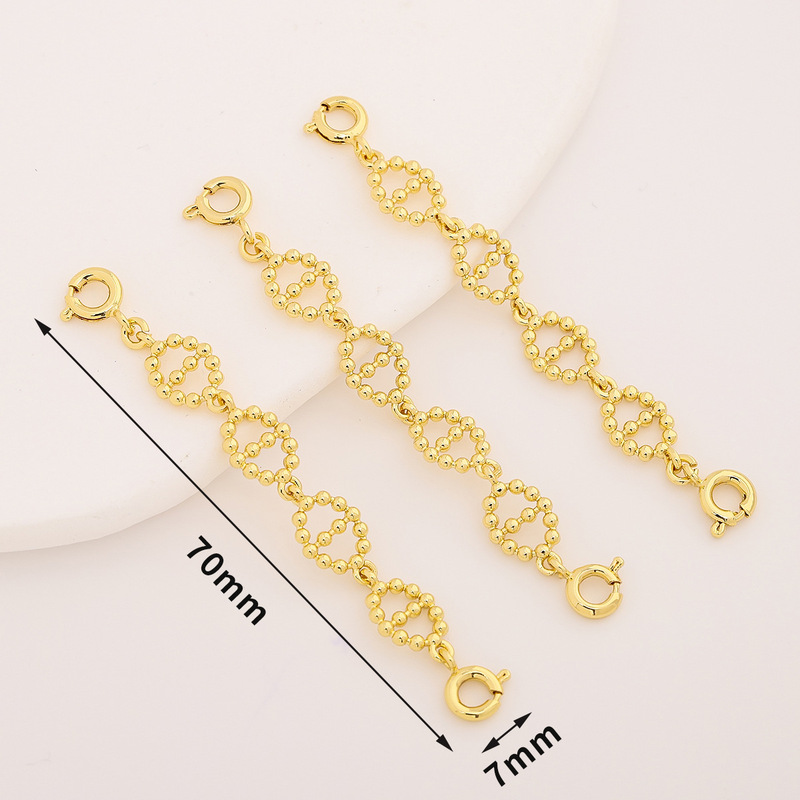 銅メッキ 14 K リアルゴールド双頭バックル延長チェーン豚鼻チェーン仕上げチェーン diy パールブレスレットネックレス延長チェーン|undefined
