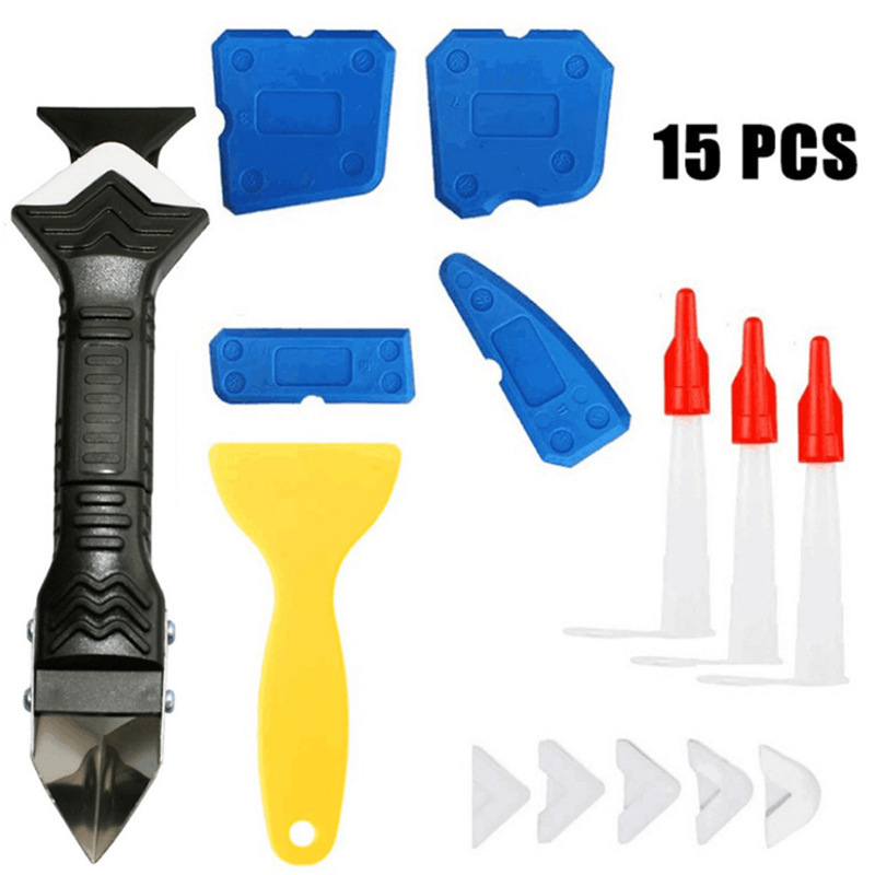 15-piece set of sealant caulking smear removal door bathroom kitchen floor tile seam trimming beauty seam tool