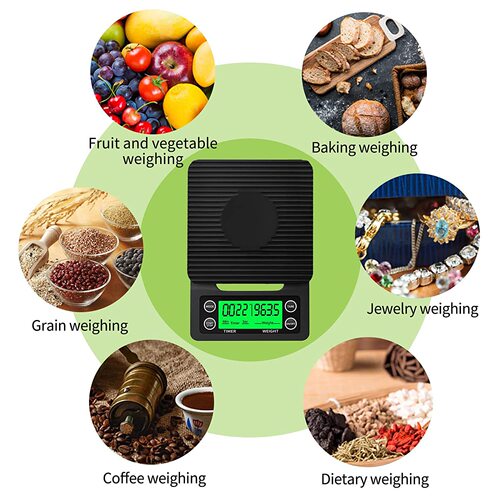 Italian Small Precision Electronic Scale High-Precision Kitchen Scale Drip Coffee Weighing Scale Special Timer Scale Gram Weighing Scale