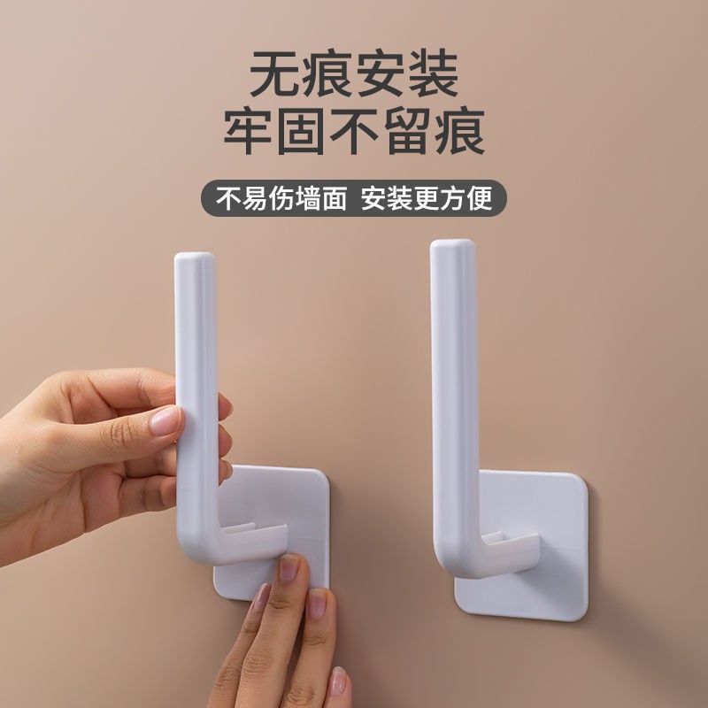Gancho pegajoso gancho de plástico sin perforaciones en forma de L ropa detrás de la puerta cocina ropa gancho fuerte adhesivo transparente multifuncional
