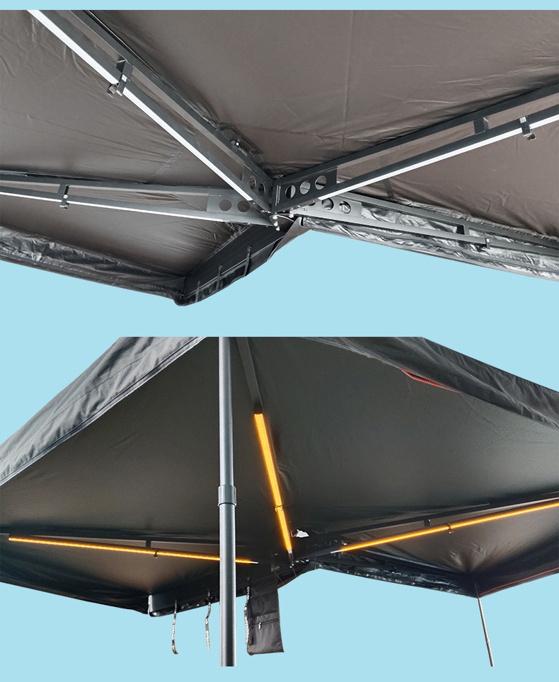 270 ° Fan-Shaped Canopy Factory Direct Supply Suv Car Side Aluminum Alloy Oxford Cloth Camping Tent Mobile Sunshade