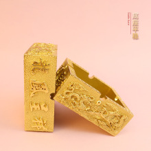 龙凤呈祥烟灰缸ins高级感黄铜工艺品抽烟神器跨境新品出口热卖