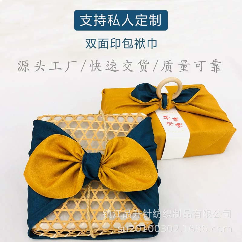 Оптовая Продажа с фабрики Guofeng лунный торт ручной подарок деловой стиль Лу-Фу подарок середины осени фестиваль двусторонняя печать деревянное кольцо обернуть квадратное полотенце