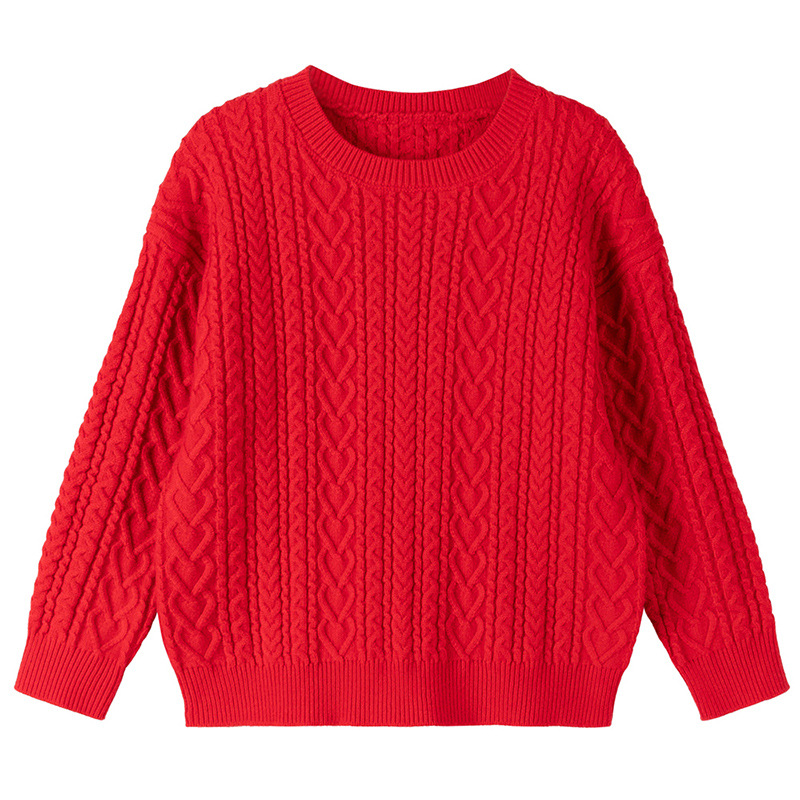 2024 par dragón año giro padre-niño ropa suéter para niños rojo mediano y grande niños y niñas suéter de fondo engrosado invierno