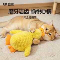 猫玩具自嗨解闷耐咬磨牙响纸发声小猫毛绒薄荷玩具宠物用品逗猫棒
