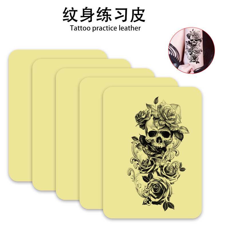 5 Thin Tattoo Blank Silicone Practice Skin Double Sided Synthetic Leather Eyebrow Small Pattern Makeup Tattoo Training
