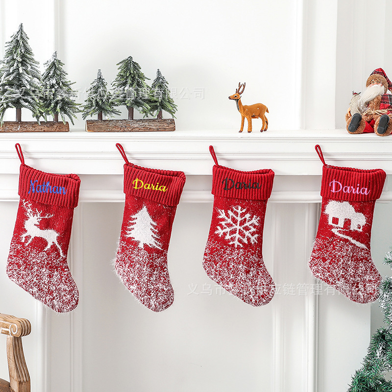 Etsy Personalized Embroider Christmas Decoration Supplies Christmas Tree Pendants Pendant Gift Bags Christmas Socks