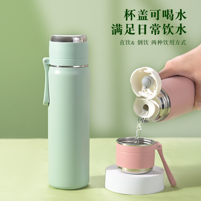 批发吊带子弹头保温杯不锈钢水杯男女生新款学生保温杯刻字印logo