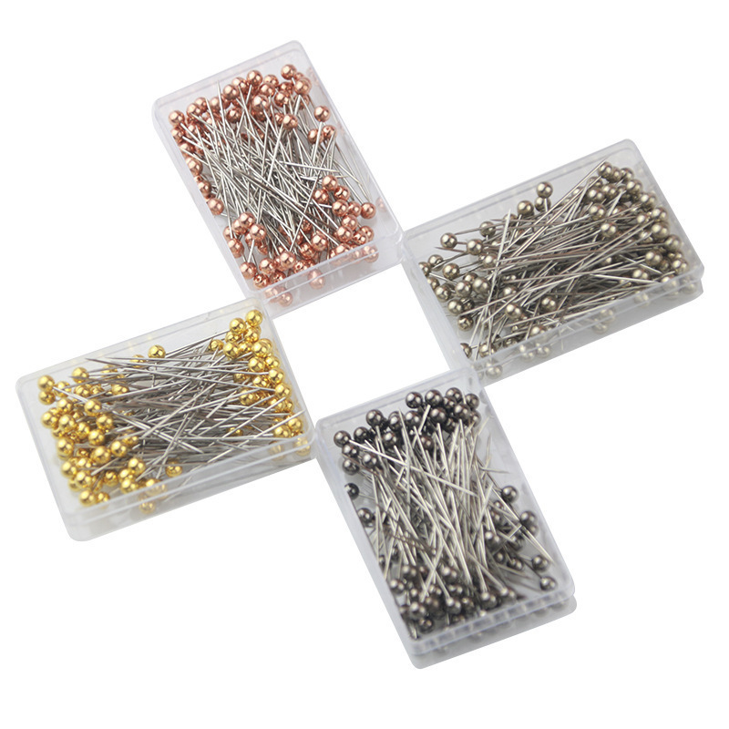 Posicionamiento de metal aguja nacarada al por mayor accesorios de herramientas de bricolaje posicionamiento de ropa aguja nacarada de cuatro colores de metal 100 cajas