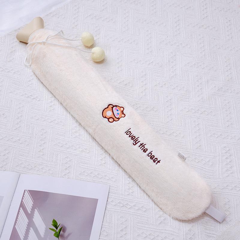 卡通热水袋长条抱枕女生侧睡夹腿枕头睡觉暖床暖水袋热敷腰背肚子