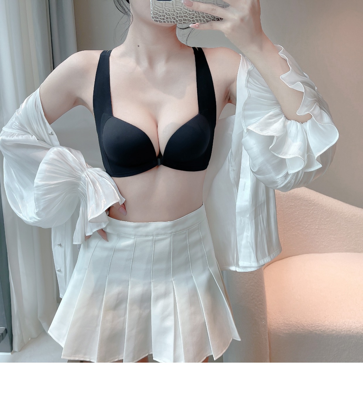 Cruz de verano belleza espalda pequeño pecho push up ropa interior inalámbrica hebilla frontal sin costuras hombro grueso Copa sujetador las mujeres 3225