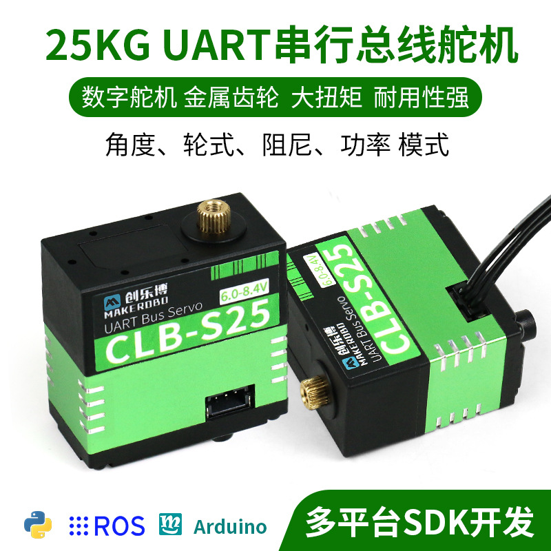 CLB-S25大扭力金属舵机UART串行总线双轴数字舵机25KG多平台SDK