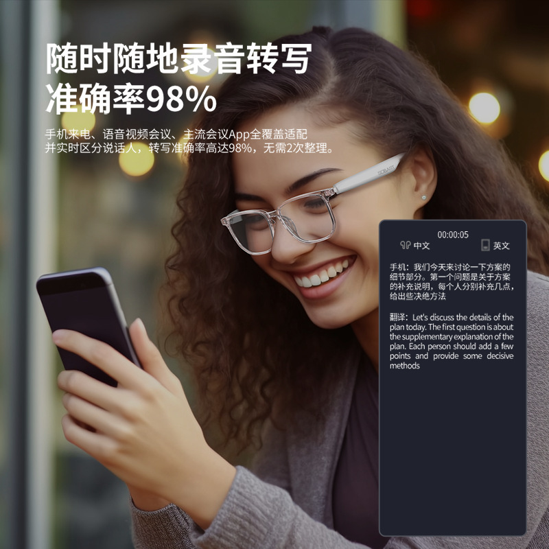ソベス SG1pro スマートAI翻訳 ワイヤレスBluetoothメガネ型イヤホン 言語リアルタイム会議 同時通訳|undefined