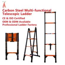 WENBU Carbon Steel Telescopic Folding Ladder A-Frame Straigh