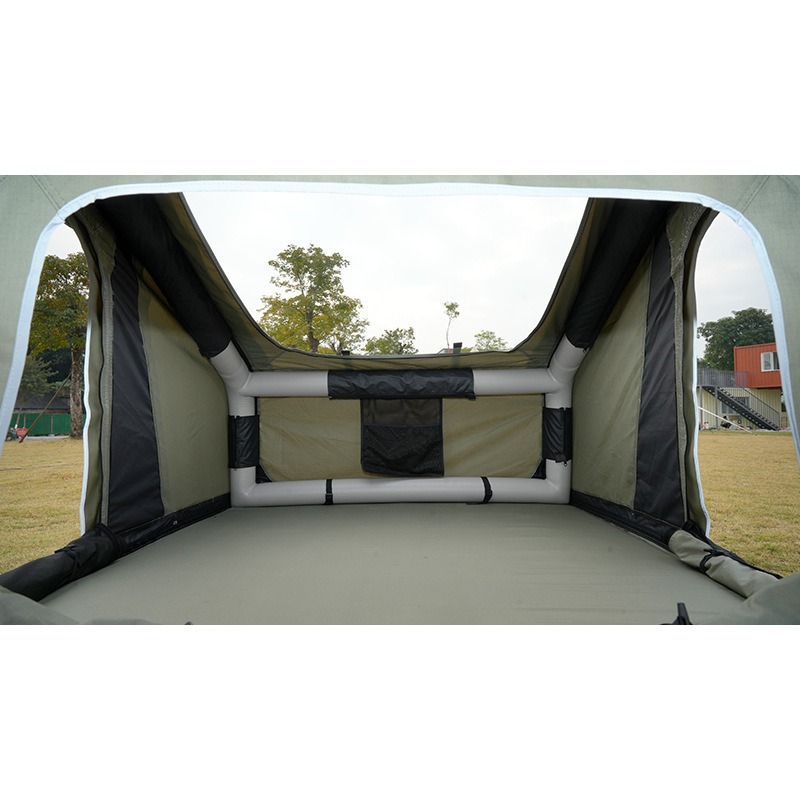 Cross-Border Outdoor Camping Car Roof Inflatable Tent, Rainproof, for Self-Driving Travel, Suv Car-Mounted Soft-Top Camping, Waterproof