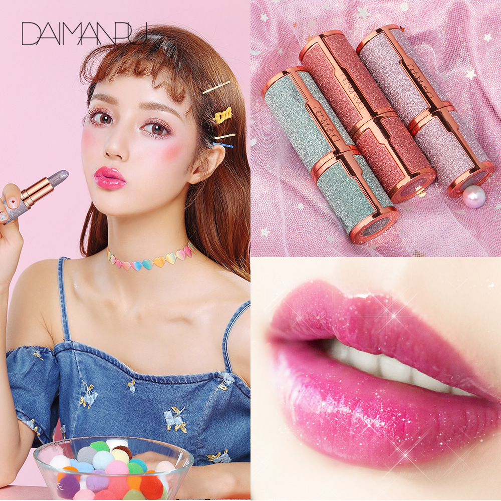 Cross-Border Daimanpu Starry Sky Lipstick Color-Changing Moisturizing and Warming Jelly Lip Glaze for Girls and Students