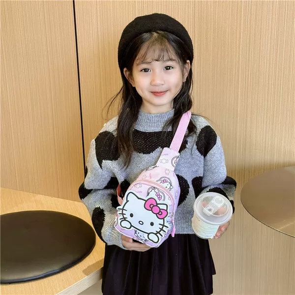 Girls' Korean-style super cute cartoon small waist bag children's cute western style coin purse sweet girl popular crossbody chest bag