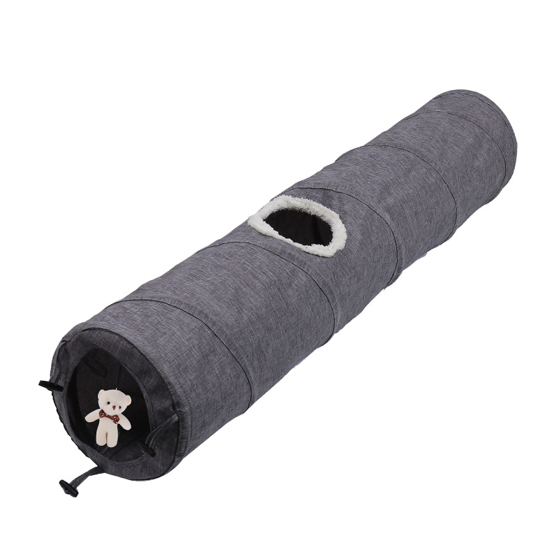 Suministros para mascotas Amazon nuevo lienzo resistente a los arañazos gato recto túnel juguete plegable gato túnel gato juguete