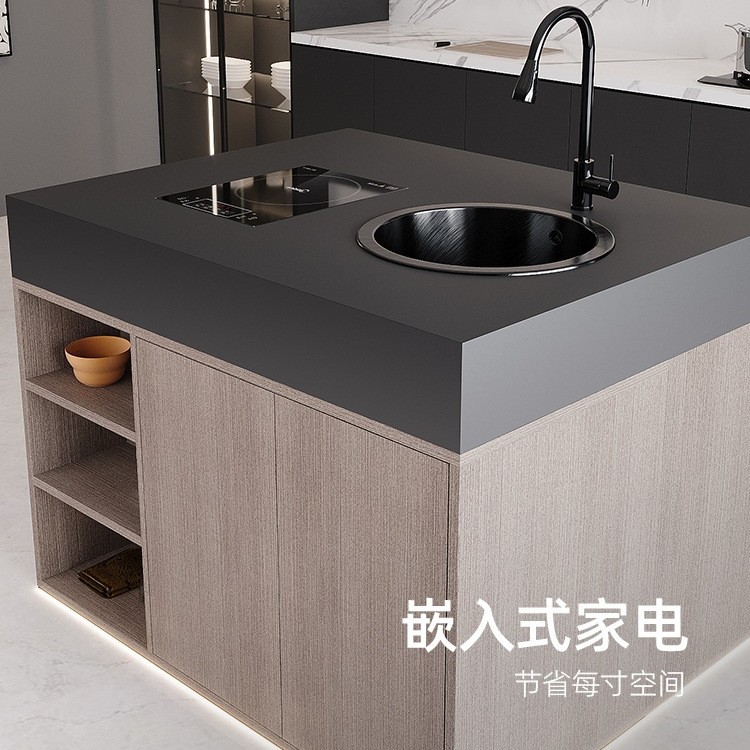 Isla única Taidou Rock Island Mesa de mesa de comedor Una cocina occidental Escritorio guía Mesa de cocina Fregadero Barra de agua