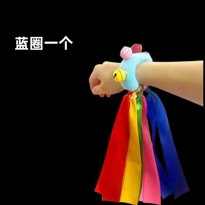 高弹力手腕丝带幼龄舞蹈儿童表演运动会道具幼儿园早操铃铛花响铃|undefined